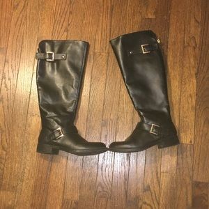 Black knee high boots